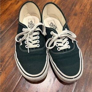 Vans Authentic Sneakers in Dark Green with White Trim